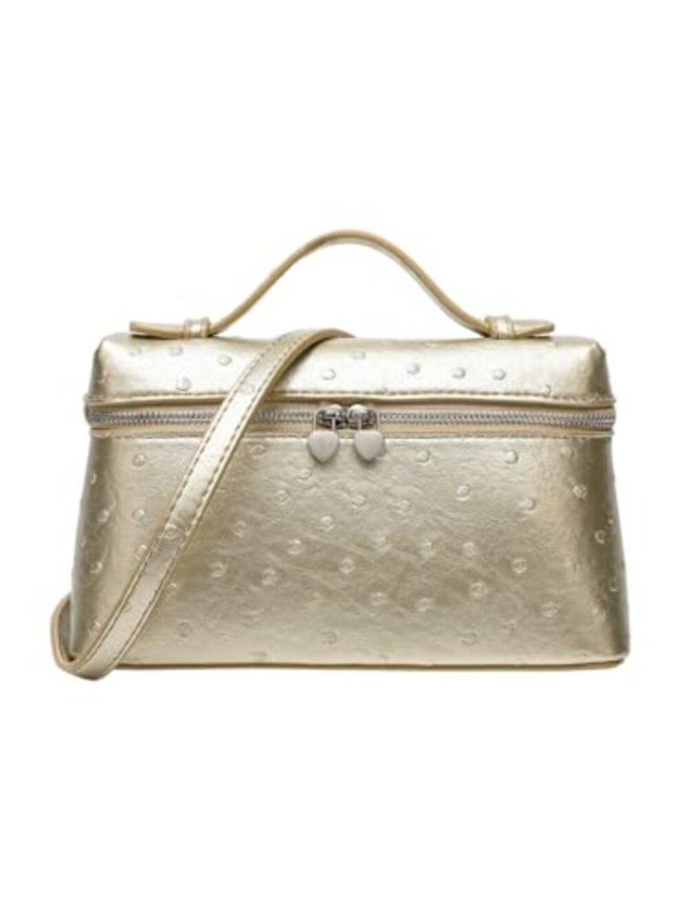 Sparkly Metallic PU Leather Clutch Top Handle Evening Bag